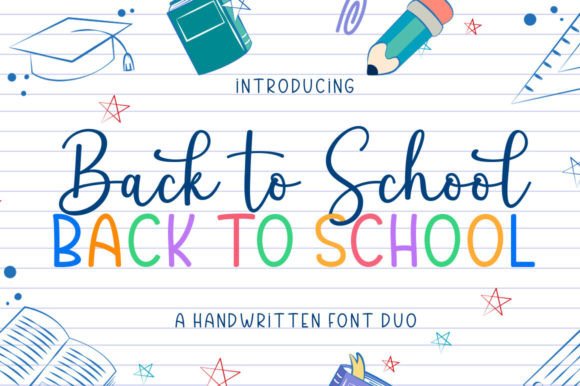 Back to School Duo: A Chic & Cheerful Script Font Pair for Makers