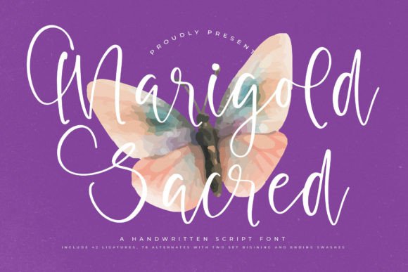 Marigold Sacred: A Handwritten Script Font for Editorial Elegance