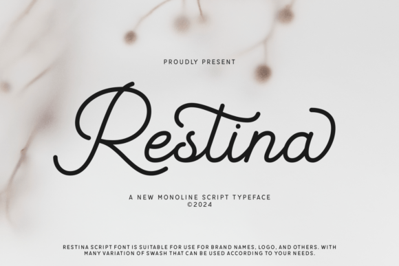 Restina: A Playful Monoline Script Font for Bold Vintage Branding